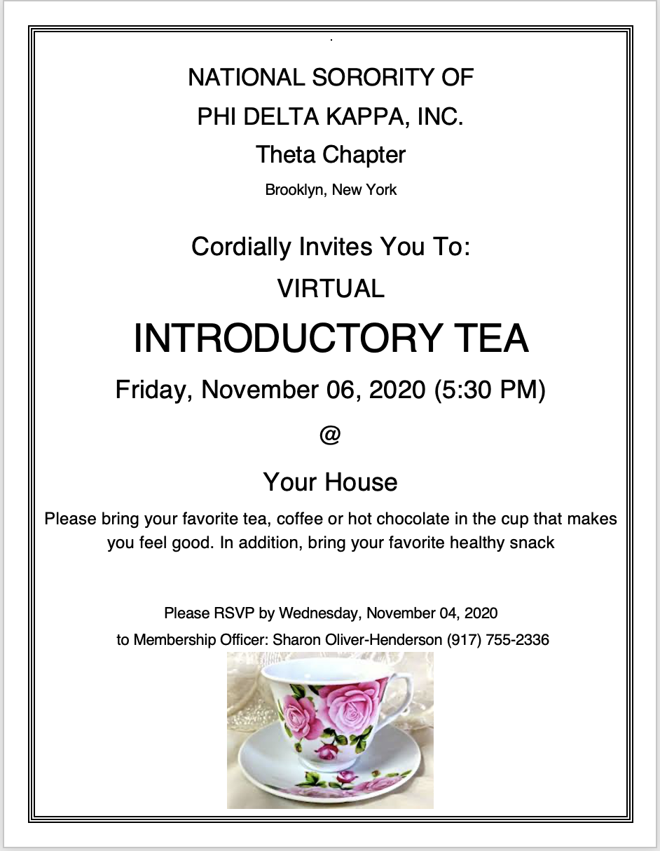 Theta Introductory Tea Flyer