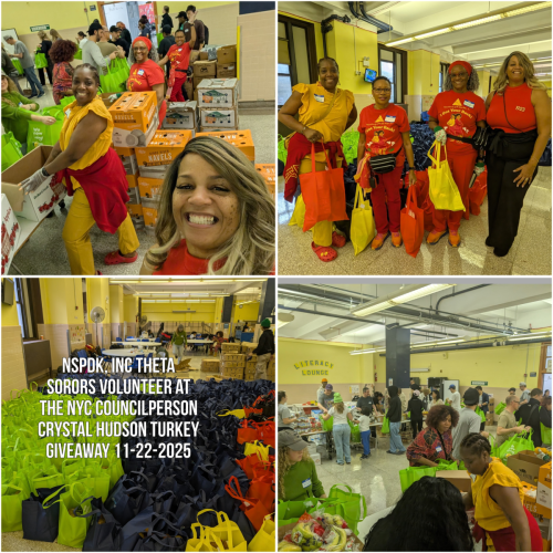 NSPDK Inc Theta Chapter Volunteer at the NYC Councilperson Crystal Hudson Turkey Giveaway 11-22-2025